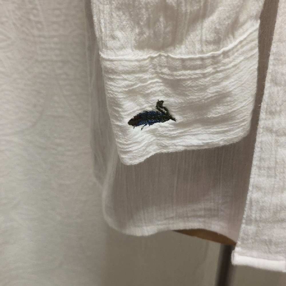Embroidered White Button Down Shirt - Picture 8 of 12